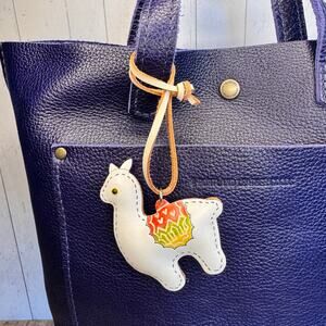 Genuine Leather Hand Painted Purse Charm Llama Bag Charm NeW FAST SHIP